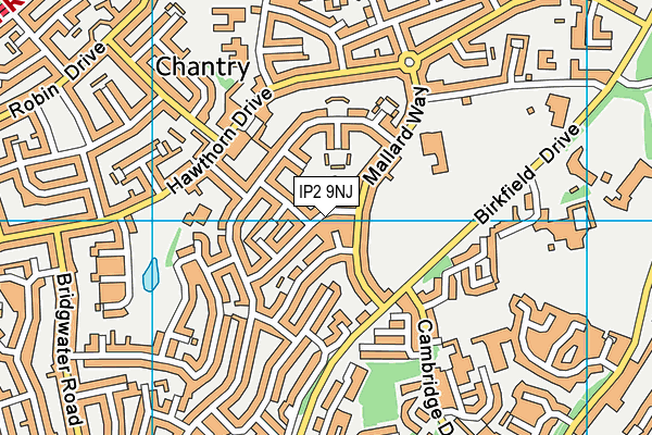 IP2 9NJ map - OS VectorMap District (Ordnance Survey)