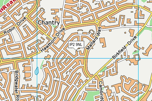 IP2 9NL map - OS VectorMap District (Ordnance Survey)