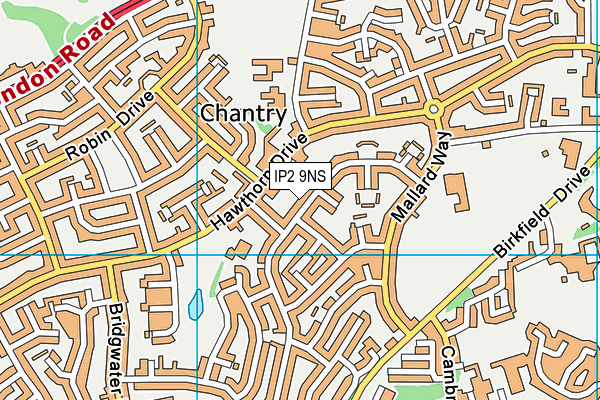 IP2 9NS map - OS VectorMap District (Ordnance Survey)
