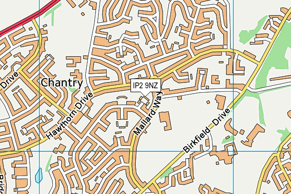 IP2 9NZ map - OS VectorMap District (Ordnance Survey)