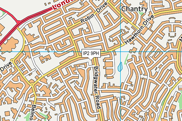 IP2 9PH map - OS VectorMap District (Ordnance Survey)