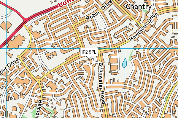 IP2 9PL map - OS VectorMap District (Ordnance Survey)