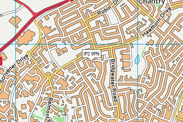 IP2 9PN map - OS VectorMap District (Ordnance Survey)