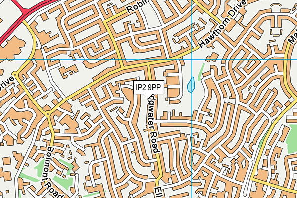 IP2 9PP map - OS VectorMap District (Ordnance Survey)