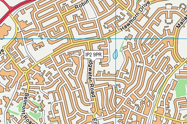 IP2 9PR map - OS VectorMap District (Ordnance Survey)