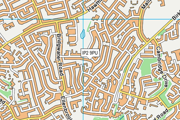 IP2 9PU map - OS VectorMap District (Ordnance Survey)