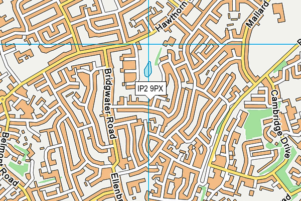 IP2 9PX map - OS VectorMap District (Ordnance Survey)