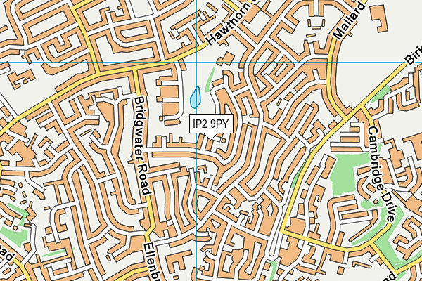 IP2 9PY map - OS VectorMap District (Ordnance Survey)