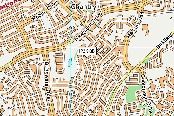 IP2 9QB map - OS VectorMap District (Ordnance Survey)