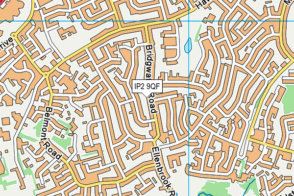 IP2 9QF map - OS VectorMap District (Ordnance Survey)