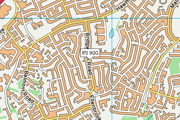 IP2 9QG map - OS VectorMap District (Ordnance Survey)