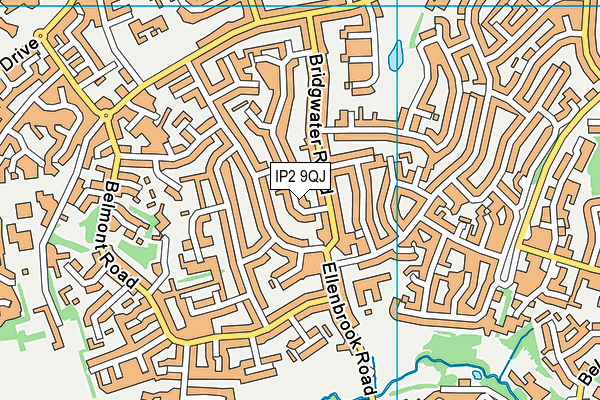 IP2 9QJ map - OS VectorMap District (Ordnance Survey)