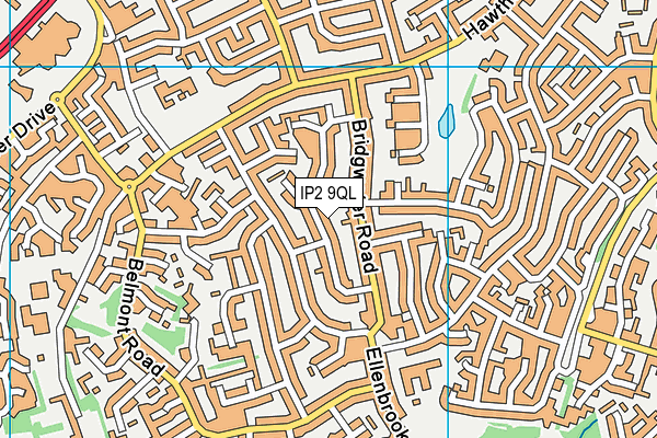 IP2 9QL map - OS VectorMap District (Ordnance Survey)