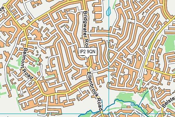 IP2 9QN map - OS VectorMap District (Ordnance Survey)