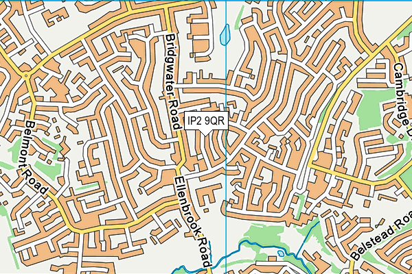 IP2 9QR map - OS VectorMap District (Ordnance Survey)