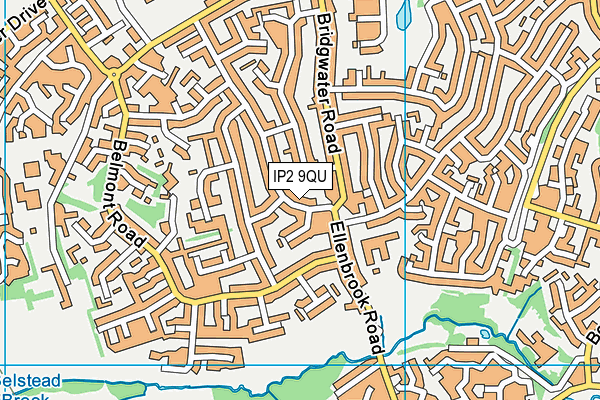 IP2 9QU map - OS VectorMap District (Ordnance Survey)