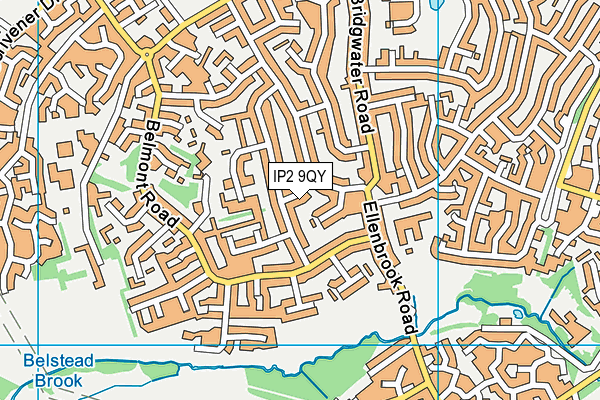 IP2 9QY map - OS VectorMap District (Ordnance Survey)