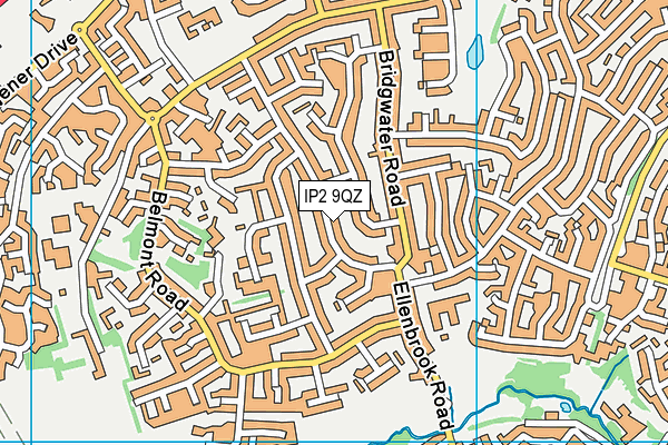 IP2 9QZ map - OS VectorMap District (Ordnance Survey)