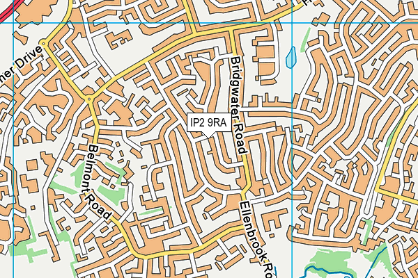 IP2 9RA map - OS VectorMap District (Ordnance Survey)