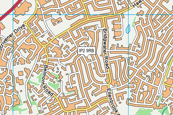 IP2 9RB map - OS VectorMap District (Ordnance Survey)
