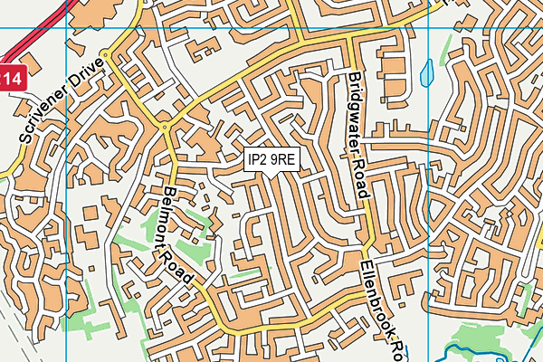 IP2 9RE map - OS VectorMap District (Ordnance Survey)