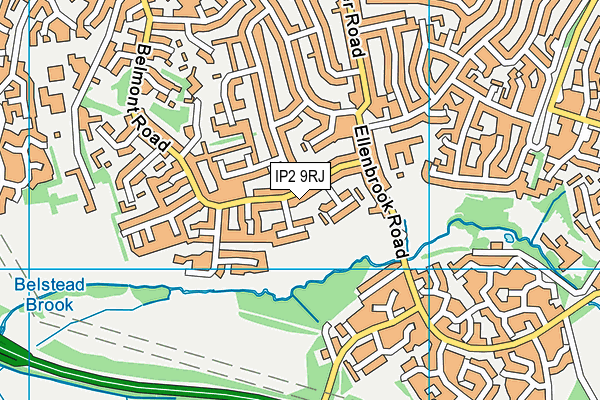 IP2 9RJ map - OS VectorMap District (Ordnance Survey)