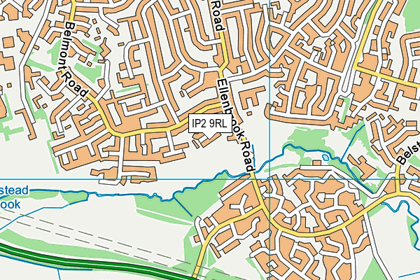 IP2 9RL map - OS VectorMap District (Ordnance Survey)