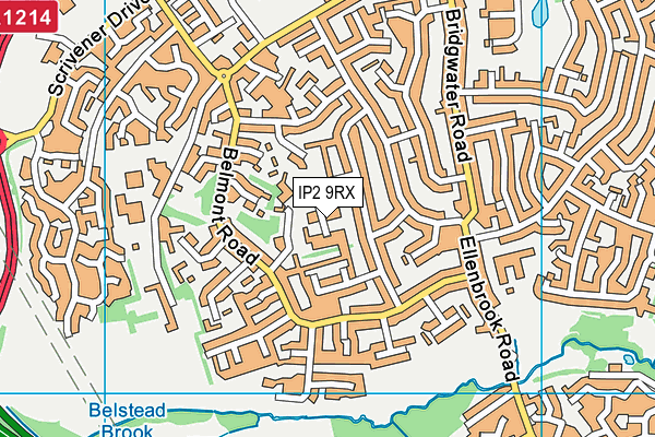 IP2 9RX map - OS VectorMap District (Ordnance Survey)