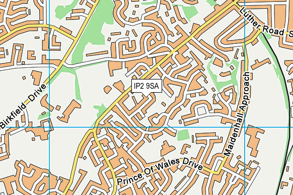 IP2 9SA map - OS VectorMap District (Ordnance Survey)