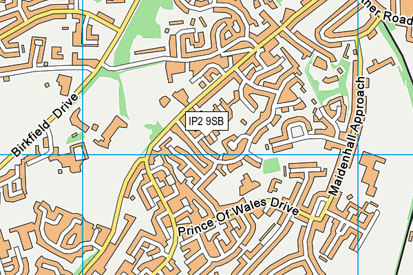 IP2 9SB map - OS VectorMap District (Ordnance Survey)
