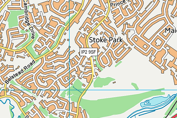 IP2 9SF map - OS VectorMap District (Ordnance Survey)