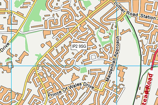 IP2 9SG map - OS VectorMap District (Ordnance Survey)