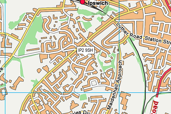 IP2 9SH map - OS VectorMap District (Ordnance Survey)