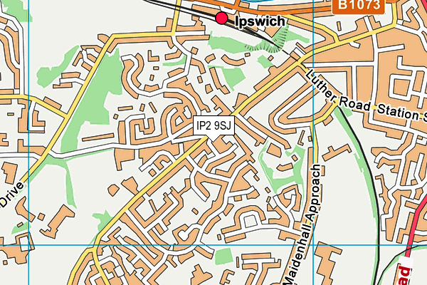 IP2 9SJ map - OS VectorMap District (Ordnance Survey)