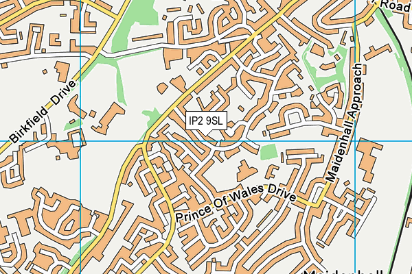 IP2 9SL map - OS VectorMap District (Ordnance Survey)