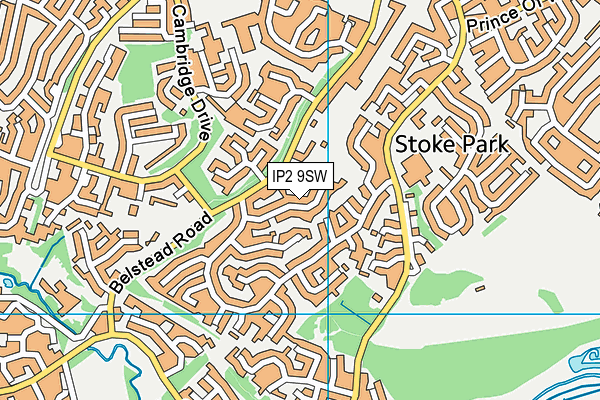 IP2 9SW map - OS VectorMap District (Ordnance Survey)