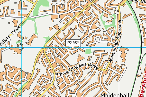IP2 9SY map - OS VectorMap District (Ordnance Survey)