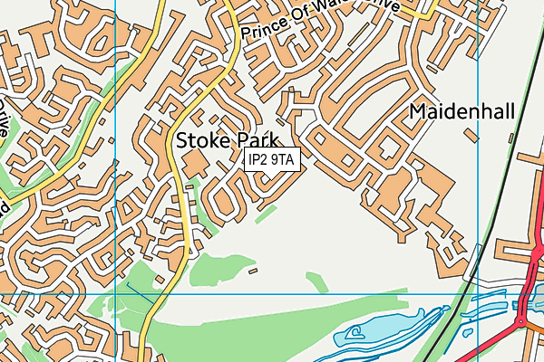 IP2 9TA map - OS VectorMap District (Ordnance Survey)