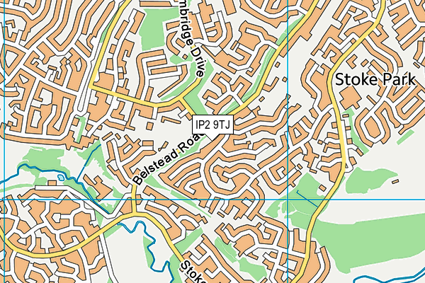 IP2 9TJ map - OS VectorMap District (Ordnance Survey)