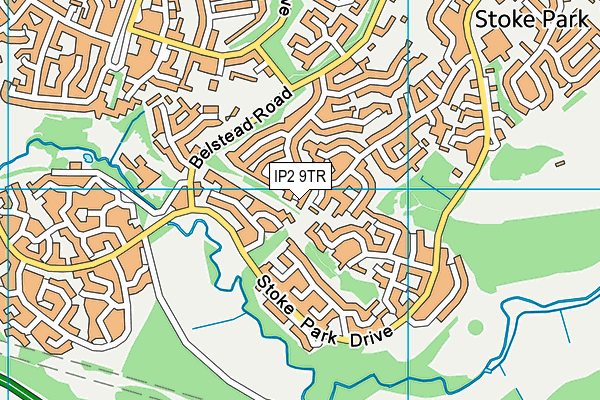 IP2 9TR map - OS VectorMap District (Ordnance Survey)