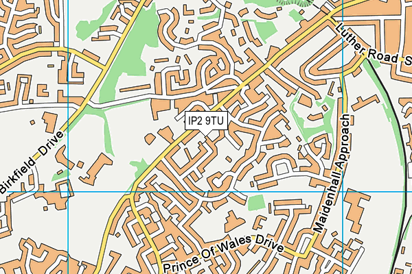 IP2 9TU map - OS VectorMap District (Ordnance Survey)