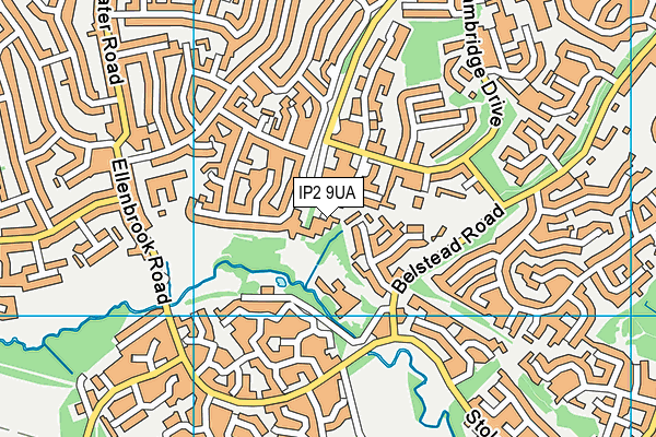 IP2 9UA map - OS VectorMap District (Ordnance Survey)