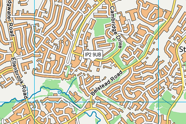 IP2 9UB map - OS VectorMap District (Ordnance Survey)