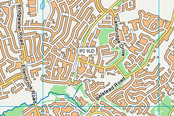 IP2 9UD map - OS VectorMap District (Ordnance Survey)