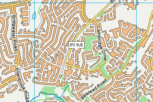 IP2 9UE map - OS VectorMap District (Ordnance Survey)