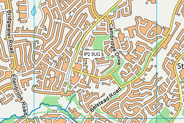 IP2 9UG map - OS VectorMap District (Ordnance Survey)