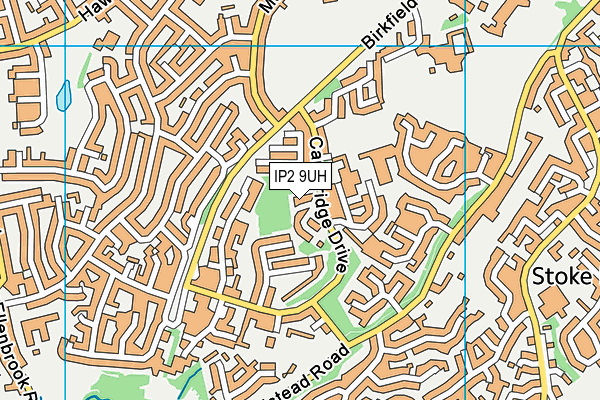 IP2 9UH map - OS VectorMap District (Ordnance Survey)