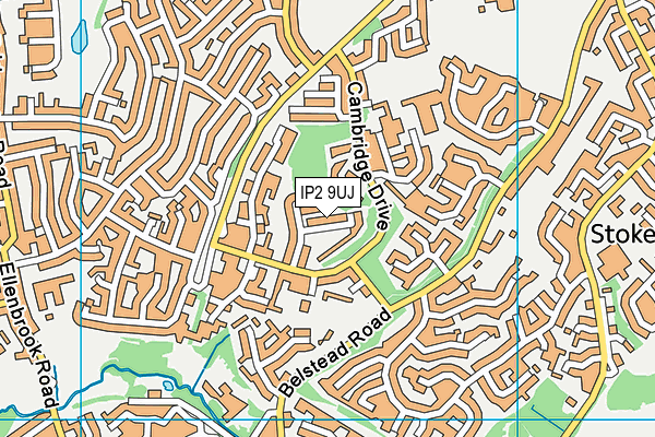 IP2 9UJ map - OS VectorMap District (Ordnance Survey)