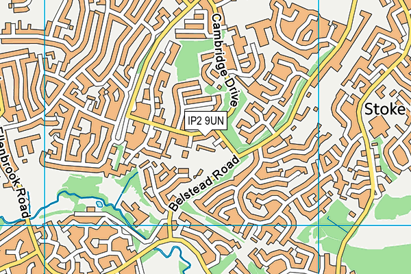 IP2 9UN map - OS VectorMap District (Ordnance Survey)