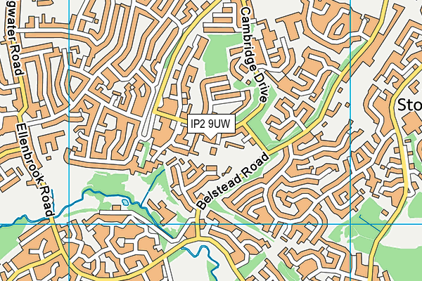 IP2 9UW map - OS VectorMap District (Ordnance Survey)